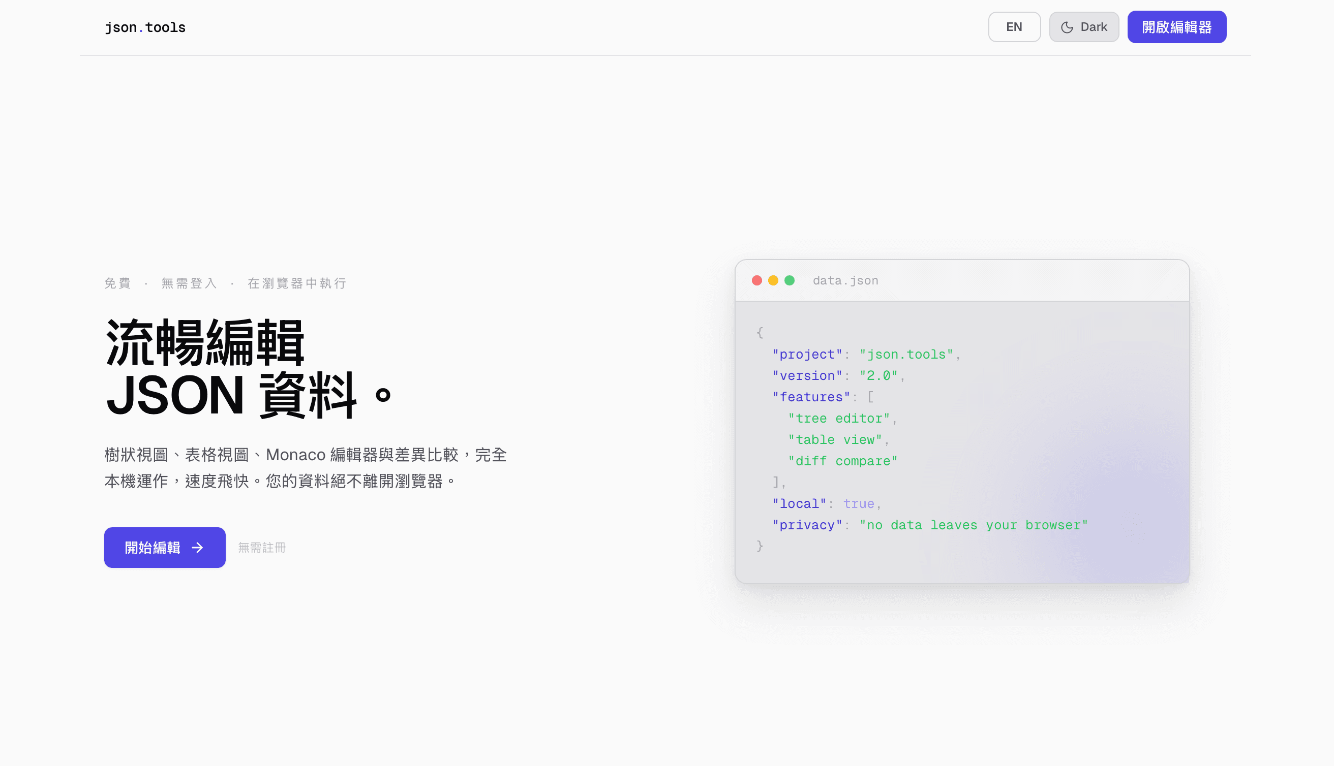 Online JSON 編輯器 — 1